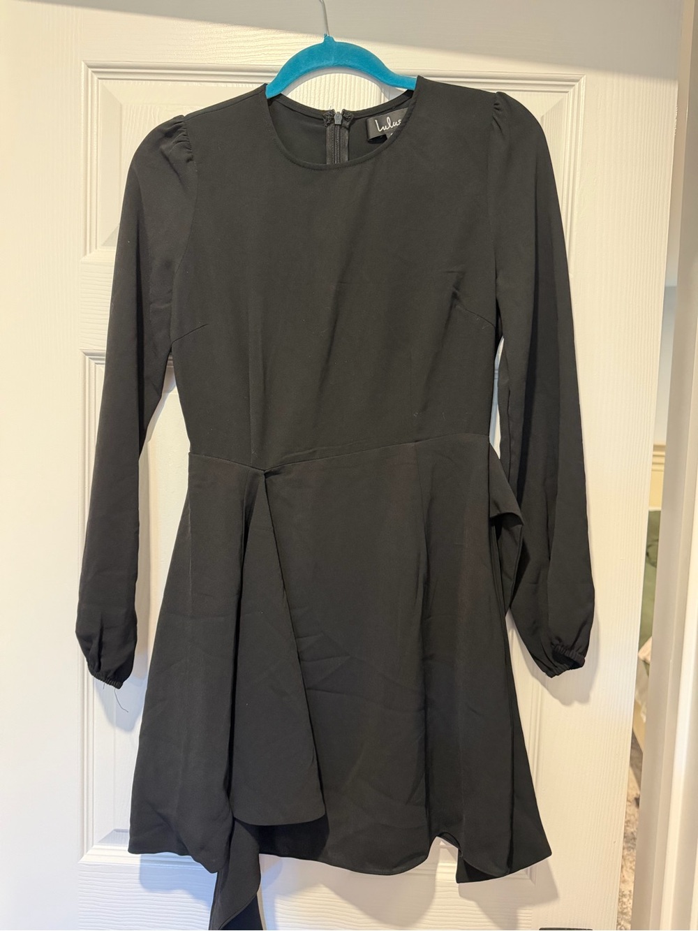Lulu's Black Long-Sleeve Fit & Flare Dress